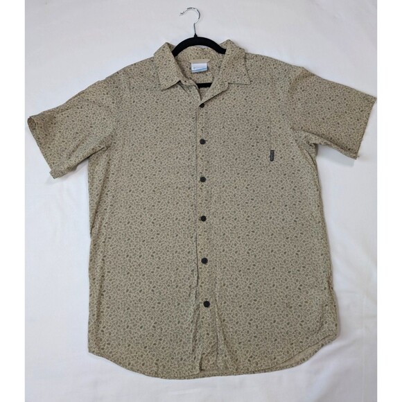 Columbia Sportswear Button up Shirt Mens Medium Beige Outdoor Lightweight Cotton - Picture 1 of 9